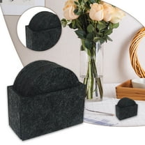 WUXIAB Black Slate Stone Drink Coasters Set of 12 with Anti-Scratch Backing for Bar,Cup Coasters,Gifts Coasters,Round Coasters,Kitchen Home Living Decor,Absorbent & Protect Furniture & Table