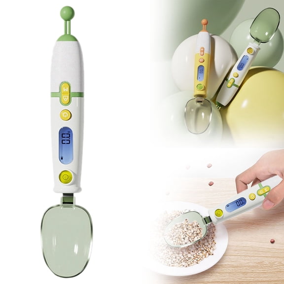 WUXIAB Digital Measuring Spoon Scale 5-Unit,High-Precision Kitchen Tool,Detachable Easy-Clean Measuring Spoon,Daily Meal Scale,G/Ml/Cup/Oz Electronic Measuring Spoon,Compact Pet Food Portioning Tool
