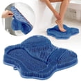 thumbnail image 1 of WUXIAB Exfoliating Foot Scrubber Mat,Silicone Brush With Bristles Dead Skin,Shower Foot Scrubber & Back Washer,2-in-1 Exfoliating Mat with Strong Suction Cups,Wall Mounted Massage Tool Blue, 1 of 9