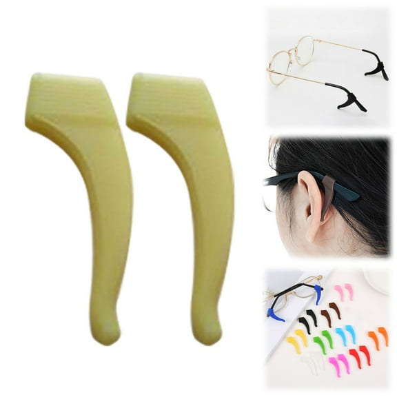 WUXIAB Glasses Ear Grip,Sport Eyeglass Strap Holder,Eyewear Retainer,Silicone Holder For Glasses,Eyeglass Temple Tip,Anti-Slip Comfortable Elastic Eyeglasses Retainers,Eyeglass Strap,1 Pairs Yellow