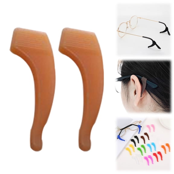 WUXIAB Glasses Ear Grip,Sport Eyeglass Strap Holder,Eyewear Retainer,Silicone Holder For Glasses,Eyeglass Temple Tip,Anti-Slip Comfortable Elastic Eyeglasses Retainers,Eyeglass Strap,1 Pairs Orange