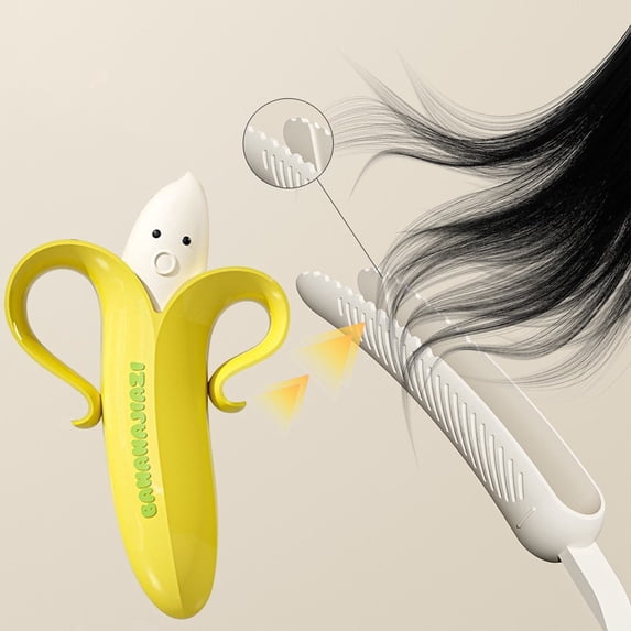 WUXIAB Hair Removal Clip With Tongs,Magnetic Drain Catcher For Bathroom Sink Strainer,Banana-Shaped Hair Catcher for Shower,Drain Clog Remover with Tongs & Storage Clip,Bathroom Cleaning Tool Yellow