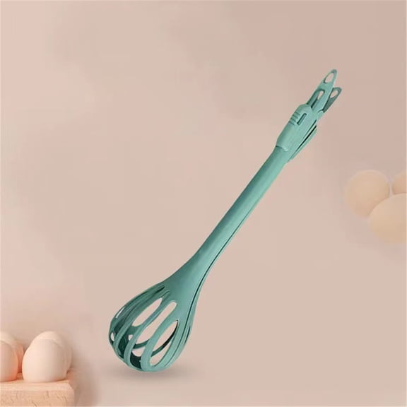 WUXIAB Handheld Multi-Functional Egg Beater & Food Clip - 2 In 1 Egg Whisk Blender & Bread Clipper - Versatile Kitchen Gadget For Cooking,Salad Mixing & Food Clamping Portable Kitchen Tool Green