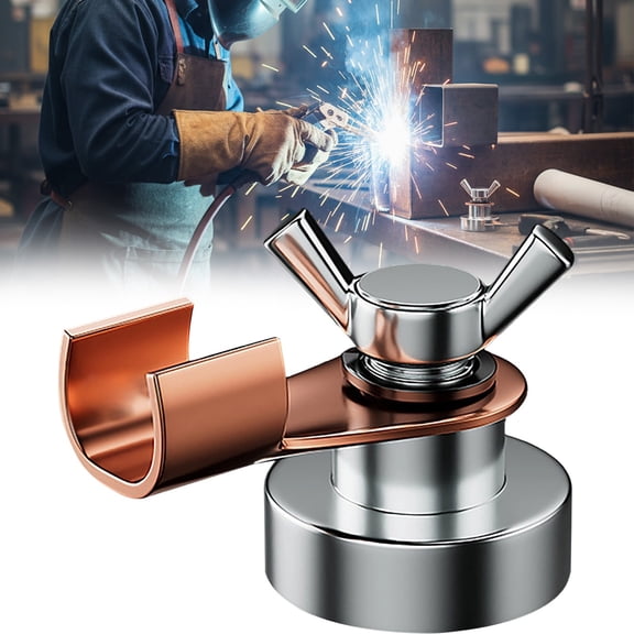 WUXIAB Magnetic Welding Ground Clamp,1.38" Ground Clamp Tool,Ground Clamp Tool,Welding Support Clamps Tools,Efficient Welding Support,Multifunctional Attachment Suction,Smooth Metal Weld Accessories