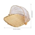 thumbnail image 1 of WUXIAB Multi-Purpose Bamboo Basket,Hand-Woven Food Tent,Indoor-Outdoor Serving Basket,Ventilated Fruit Vegetable Storage Keeper,Mesh Gauze Bug Stopper,Picnic Food Cover,Non-Toxic Reusable Basket Ll, 1 of 2