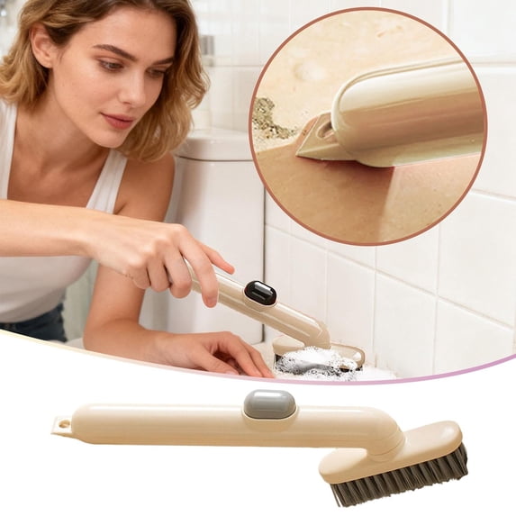 WUXIAB Multi-Purpose Scrub Brush,Rotating Dish Brush,Cleaning Tool For Sinks,Rotating Cleaning Brush,Dish Scrubber with Built-In Soap Dispenser,360° Rotating Brush Head for Kitchen & Bathroom,White