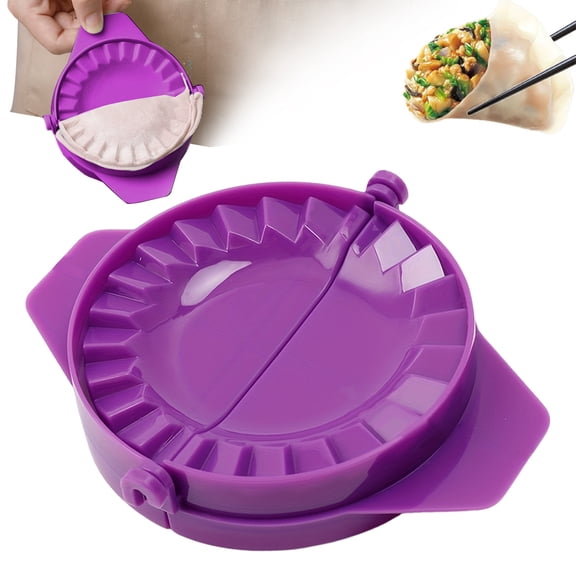 WUXIAB Purple Dumpling Press,Extra Large Ravioli Maker For Pierogi And Empanadas,Easy Clean Mold,13.8cm Purple Dumpling and Ravioli Press,2-in-1 Mold for Pierogi and Calzone,Kitchen Dough Sealer Tool