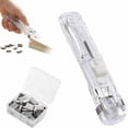 thumbnail image 1 of WUXIAB Reusable Metal Paper Clamp Dispenser,Paper Clip Holder,Sturdy Metal Material,Long Lasting Use,Reusable Metal Paper Clamp Dispenser Set with 100 Clips,No-Damage Binding Tool for Documents, 1 of 9
