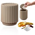 thumbnail image 1 of WUXIAB Ribbed Desktop Trash Can,Lid-Equipped Compact Wastebasket,Space-Saving Table Counter Trash Can,Kitchen Bathroom Dorm Trash Can,Lid-Equipped Odor-Controlling Tiny Desktop Garbage Bin Gray, 1 of 8