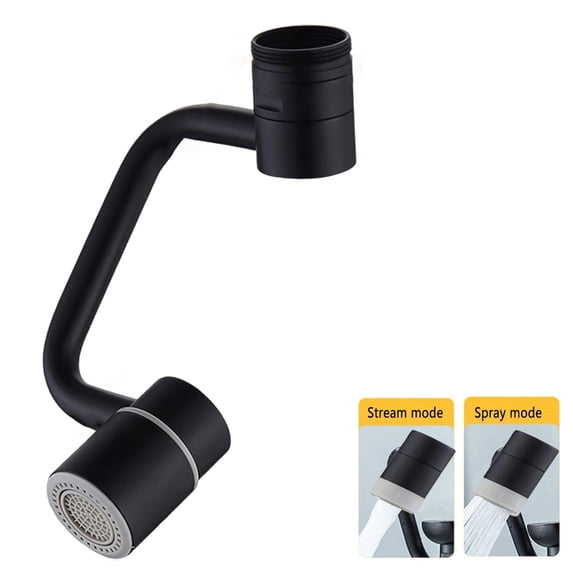 WUXIAB Rotatable Faucet Aerator Extender – 1080° Swivel,Dual-Mode Adjustable Splash Filter,Sink Faucet Extender,Swivel Faucet Aerator,Solid Universal Sink Attachment For Kitchen & Bathroom Black
