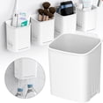 thumbnail image 1 of WUXIAB Self-Adhesive Wall-Mounted Toothbrush Holder – Multipurpose Bathroom Storage，Daily Organizer For Electric Toothbrush,Toothpaste,Razor,Comb & Facial Cleanser,Shower Accessories Hanger A, 1 of 4