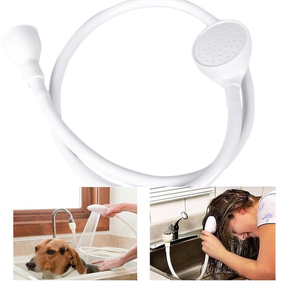WUXIAB Sink Hose Faucet Sprayer,Handheld Shampoo Sprayer,Faucet Shower Head Hose,Pet Bathing Sprayer,Hair Washing Hose,Vegetable Rinsing Sprayer,Utility Sink Hose,Portable Faucet Sprayer