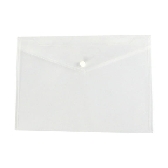 WUXIAB Snap Closure A4 Folders,Plastic Document Envelopes,Clear File Holders,Reusable Poly Folders - Letter Size Fit,Assorted Colors,Ideal For Office/ Organization & Document Storage White
