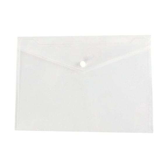 WUXIAB Snap Closure A4 Folders,Plastic Document Envelopes,Clear File Holders,Reusable Poly Folders - Letter Size Fit,Assorted Colors,Ideal For Office/ Organization & Document Storage White