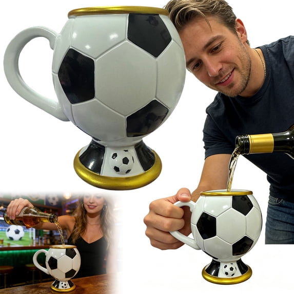 WUXIAB Soccer Ball Double Wall Heat Retention,soccer themed fan collectibles merch,soccer lover coffee tea cup,world cup souvenir gifts,Rustproof soccer dad tumbler mug,soccer coach gifts for men