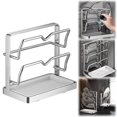 thumbnail image 1 of WUXIAB Stainless Steel 2-In-1 Pot Lid Holder,Stovetop Spoon Rest Kitchen Organizer,Drip-Catching Tray Countertop Rack,Heat-Resistant Cooking Tool Holder,Space-Saving Small Kitchen Counter Storage, 1 of 9