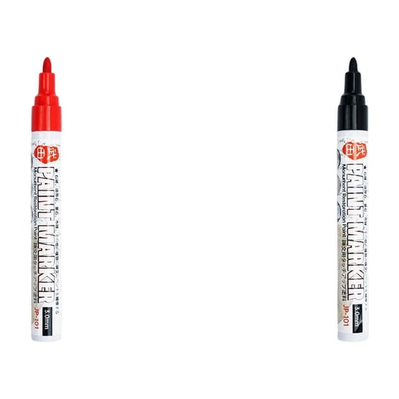WUXIAB Tombstone Marker Pen,2Pc Permanent Markers,Acrylic Paint Markers,Oil Based Paint Pen Markers,Fabric Markers Permanent,Medium Tip Quick Dry Waterproof,Marker Pen For Metal,Wood,Plastic,Rock