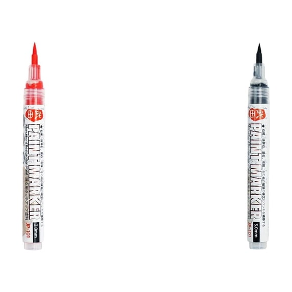 WUXIAB Tombstone Marker Pen,2Pc Permanent Markers,Acrylic Paint Markers,Oil Based Paint Pen Markers,Fabric Markers Permanent,Medium Tip Quick Dry Waterproof,Marker Pen For Metal,Wood,Plastic,Rock