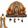 thumbnail image 1 of WUXIAB Virgin Mary Wall Key Holder,Sacred Our Lady Rustic Farmhouse Decor,4-Hook Key Organizer For Entryway,Devotional Housewarming Gift,Space-Saving Wall-Mounted Key Hooks,Multi-Room Spiritual Decor, 1 of 9