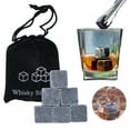 thumbnail image 1 of WUXIAB Whiskey Chilling Stones Gift Set – 6Pcs Soapstone/Marble Reusable Ice Cubes With Sack,Long-Lasting No-Dilution Drink Cooler For Spirits,Christmas Stocking Stuffer For Whiskey Lovers Black, 1 of 9