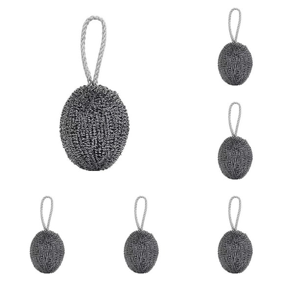 WUXIAB steel scrubber for dishes,steel wool pads,pot scrubber,stainless steel,steel scrubber,scouring pads,scouring stick,metal sponge,metal scrubbers for cleaning dishes,stainless steel pan cleaner