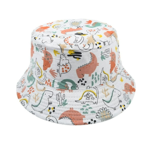 WUXIAN Baby Girls Sun Hats Cartoon Print Sun Hat Adjustable With Wide Brim Bucket Hats For Kids Toddler Beach Sun Caps,H,09