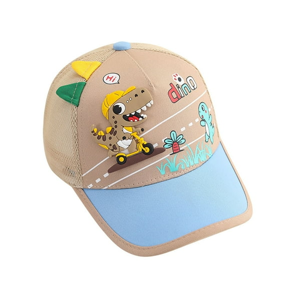 WUXIAN Baby Girls Sun Hats Kids Dinosaur Letter Print Adjustable Mesh Hats Baseball Trucker Cap For Boys And Girls Fishing Hat,Khaki,One Size