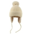 thumbnail image 1 of WUXIAN Baby Hats Caps Toddler Unisex Print Autumn Winter Pompom Earflaps Chin Straps Heart Neck Gaiter Knit For Toddler, 1 of 3