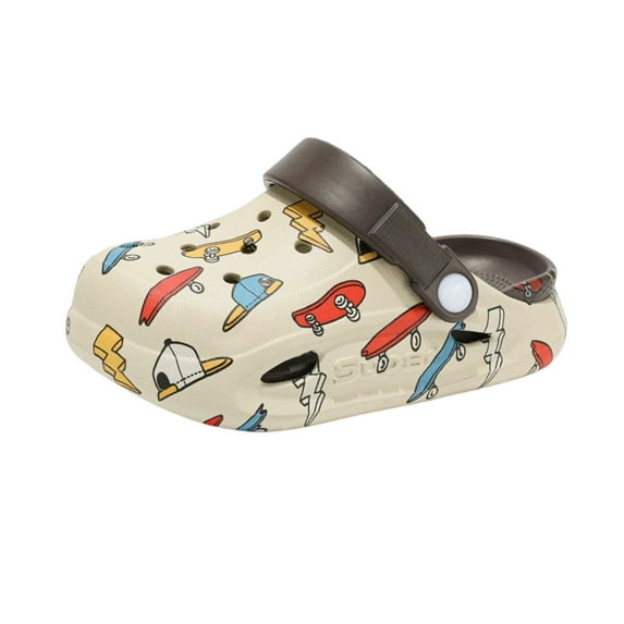 WUXIAN Boys Girls Sandals Cute Clogs Cartoon Garden Shoes Slides Slippers Indoor Outdoor Children Water Shower Beach Pool Sandals Shoe Sneakers, Brown