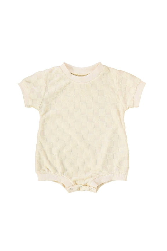 Boys Girls Short Sleeve Plaid Romper Bodysuits Clothes Onesie Toddler Baby Lovely Comfort Clothing