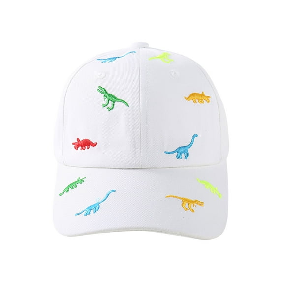 WUXIAN Boys Girls Sun Hats Baseball Hat Baby Boy Cartoon Dinosaur Sun Hat Kids Adjustable Toddler Hats For Boys Girl Bucket Hats,White,One Size