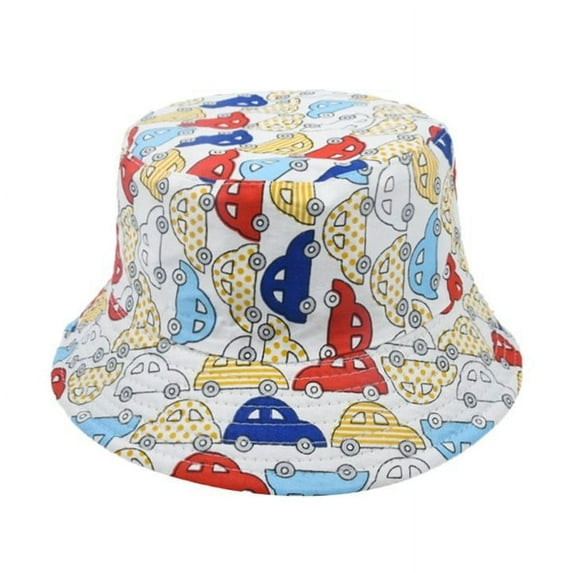 WUXIAN Boys Girls Sun Hats Cartoon Print Sun Hat Adjustable With Wide Brim Bucket Hats For Kids Toddler Beach Cap,L,13