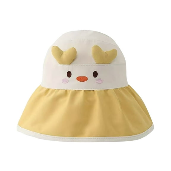 WUXIAN Boys Girls Sun Hats Upf50  Sun Protection Bucket Hat Toddler Summer Beach Play Hats Breathable Cartoon Cute Sun Caps,Yellow,One Size