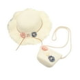 thumbnail image 1 of WUXIAN Boys Kids Sun Hats Girls Straw Hat Purse Bag Set Wide Brim Flower Summer Beach Sun Hat Princess Shoulder Crossbody Bag Sun Caps,White,One Size, 1 of 2