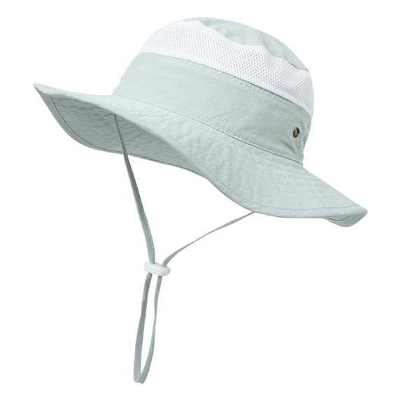 WUXIAN Boys Kids Sun Hats Sun Protection Upf50+ Bucket Hat Wide Brim Adjustable Bucket Summer Beach Play Hat Safari Hat,Blue,48