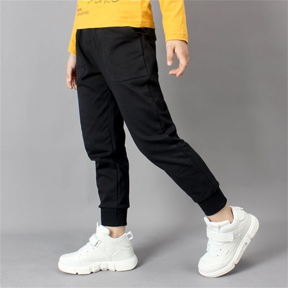 WUXIAN Boys Pants Active Jogger Casual Athletic With Pocket Ankle-Tied Pull On Pants Child Stylish Pants