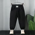 thumbnail image 1 of WUXIAN Boys Pants Corduroy Cargo Solid Color Elastic Waist Casual Long Loose Ankle-Tied Loose Ankle-Tied Child Stylish Trousers, 1 of 3
