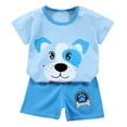 thumbnail image 1 of WUXIAN Boys Set Summer T Shirt Set Infant Short Sleeved Shorts Breathable Two Piece Set Kids Stylish Outfits, 1 of 3
