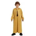 thumbnail image 1 of WUXIAN Child Arabic Thobe Thobe Long Sleeve Kaftan Crew Robe National Teenage Boys Long Sleeve Embroidered Robe Sets Arab Wear Robe Cute Streetwear, 1 of 9