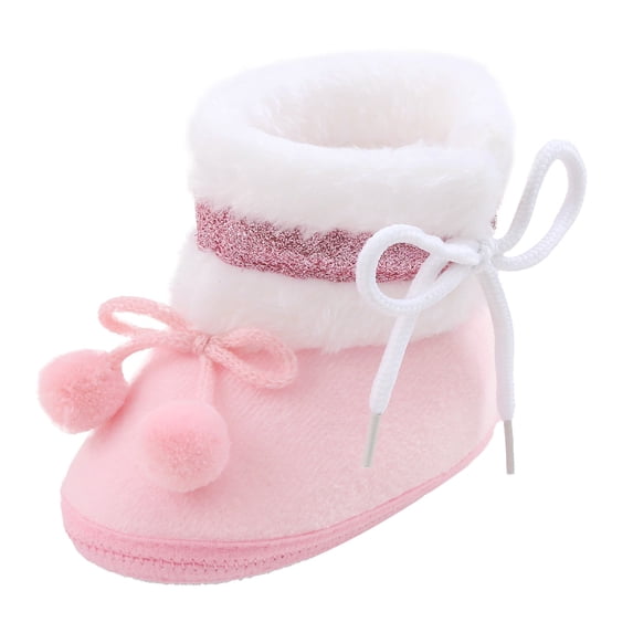 WUXIAN Child Baby Shoes Fashion Flat Warm Cotton Boots Shoes Bag Soft Sole Booties Trendy Footwear