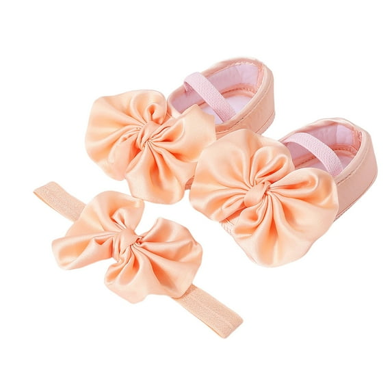 WUXIAN Child Baby Shoes With Hair Band Fashion Soft Soled Shoes Versatile Dress Flower Shoes Trendy Footwear