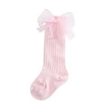 thumbnail image 1 of WUXIAN Child Baby Socks Fashion Soft Calf Socks Knee High Lace Large Bow Knot Stockings Versatile Streetwear, 1 of 6