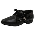 thumbnail image 1 of WUXIAN Child Boys Leather Shoes Spring Autumn Stylish UK Wind Lace Up Single Shoes Student Non- Performance Shoes Cute Footwear, 1 of 8