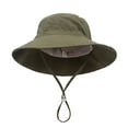 thumbnail image 1 of WUXIAN Baby Girls Sun Hats Swim Beach Pool Hat Kids Upf 50+ Wide Brim Chin Strap Summer Play Adjustable Outdoor Sun Caps,Army Green,S, 1 of 4