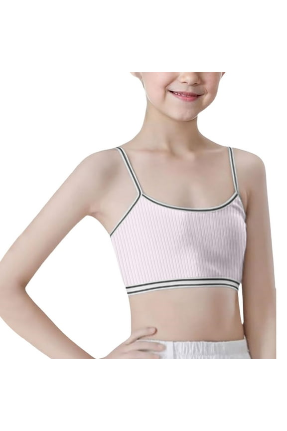 Child Crop Tops Bra Girls Seamless Sports Bra Training Teen Bra Camisole Style Lightweight Kids Relaxed Fit Streetwear