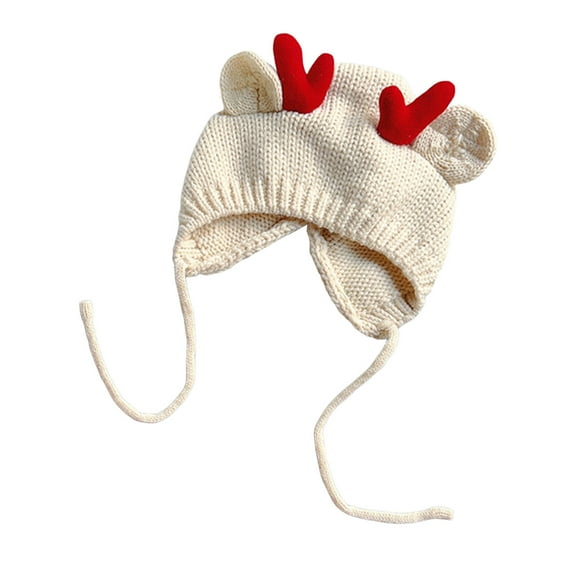 WUXIAN Child Hat Girls Boys Knit Fall Winter Cute Deer Warm Outwear For Baby Cap Versatile Streetwear