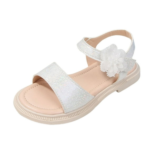 WUXIAN Child Little Girl Princess Sandals Shoes Rhinestone Slingback Sandals Ankle Strap Casual Bohemian Beach Shoes Soft Baby Footwear