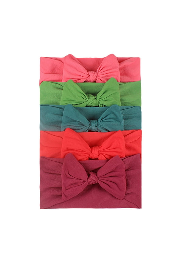 Child Little Girls Baby Turban Headband Hair Band Bow 5PCS Accessories Headwear Classic Streetwear