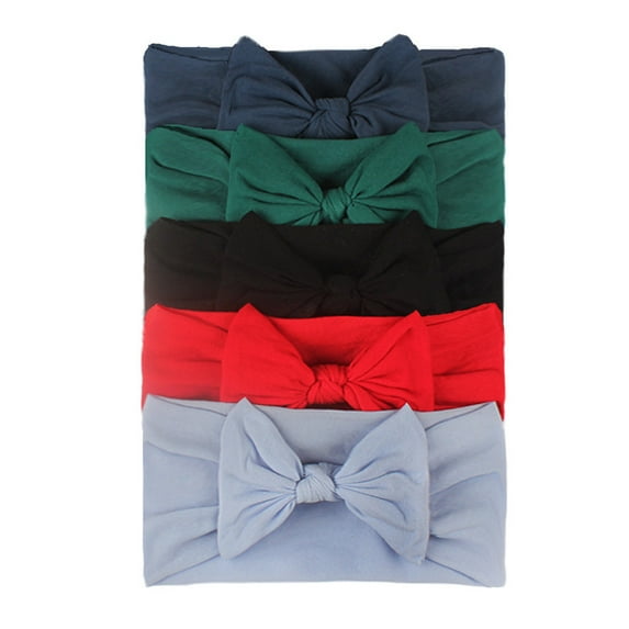 WUXIAN Child Little Girls Baby Turban Headband Hair Band Bow 5PCS Accessories Headwear Lovely Baby Streetwear