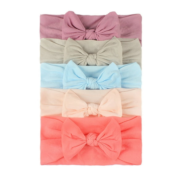 WUXIAN Child Little Girls Baby Turban Headband Hair Band Bow 5PCS Accessories Headwear Trendy Streetwear